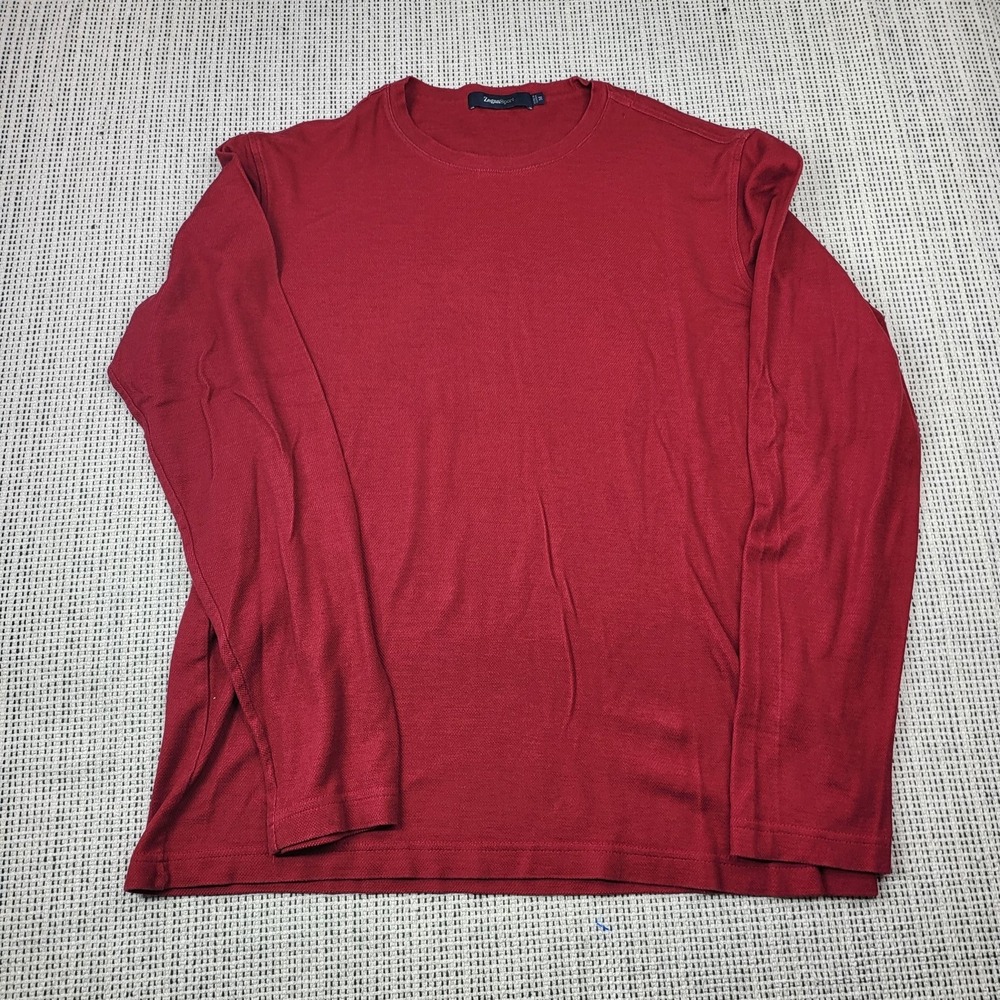 Zegna Sport Sweater Mens Medium Red Knit Crewneck Pullover Long Sleeve Turkey‎